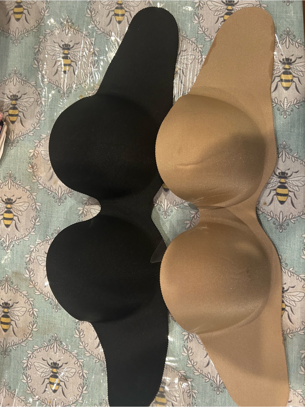 Strapless Adhesive Backless Bra Duo - Nude & Black small top blouse medium size